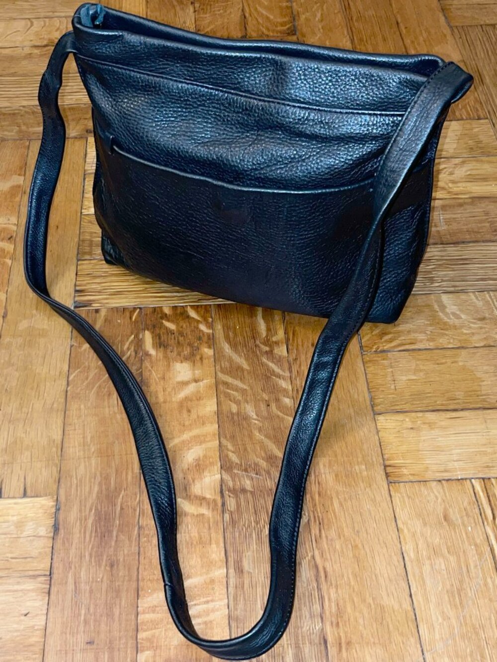 Americana by Sharif Black Leather Shoulder Bag